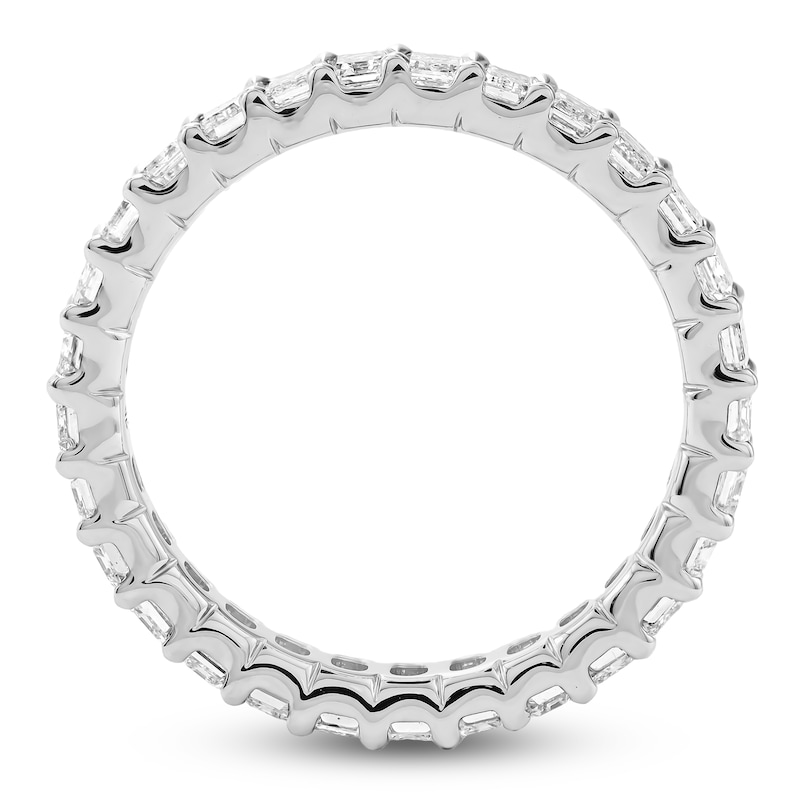 Main Image 4 of Emerald-Cut Lab-Grown Diamond Eternity Band 2 to 2-3/8 ct tw Platinum