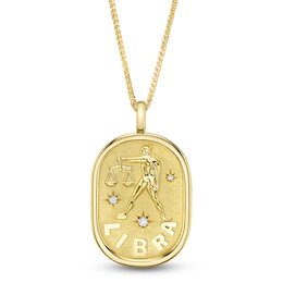Shy  ICON Zodiac Diamond Accent Libra Necklace 14K Yellow Gold 18" B22001099-LIB
