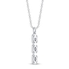 Thumbnail Image 3 of Shy Creation Baguette & Round-Cut Triple Drop Necklace 1/10 ct tw 14K White Gold 18"