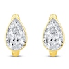 Thumbnail Image 1 of Jared Signature Pear-Shaped Lab-Grown Diamond Solitaire Huggie Hoop Earrings 2 ct tw 14K Yellow Gold