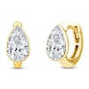 Thumbnail Image 2 of Jared Signature Pear-Shaped Lab-Grown Diamond Solitaire Huggie Hoop Earrings 2 ct tw 14K Yellow Gold