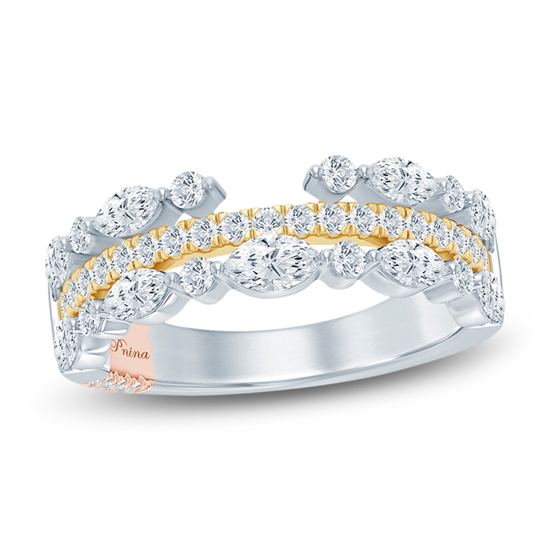Main Image 1 of Pnina Tornai Marquise & Round-Cut Diamond Stackable Anniversary Ring 1 ct tw 14K Two-Tone Gold