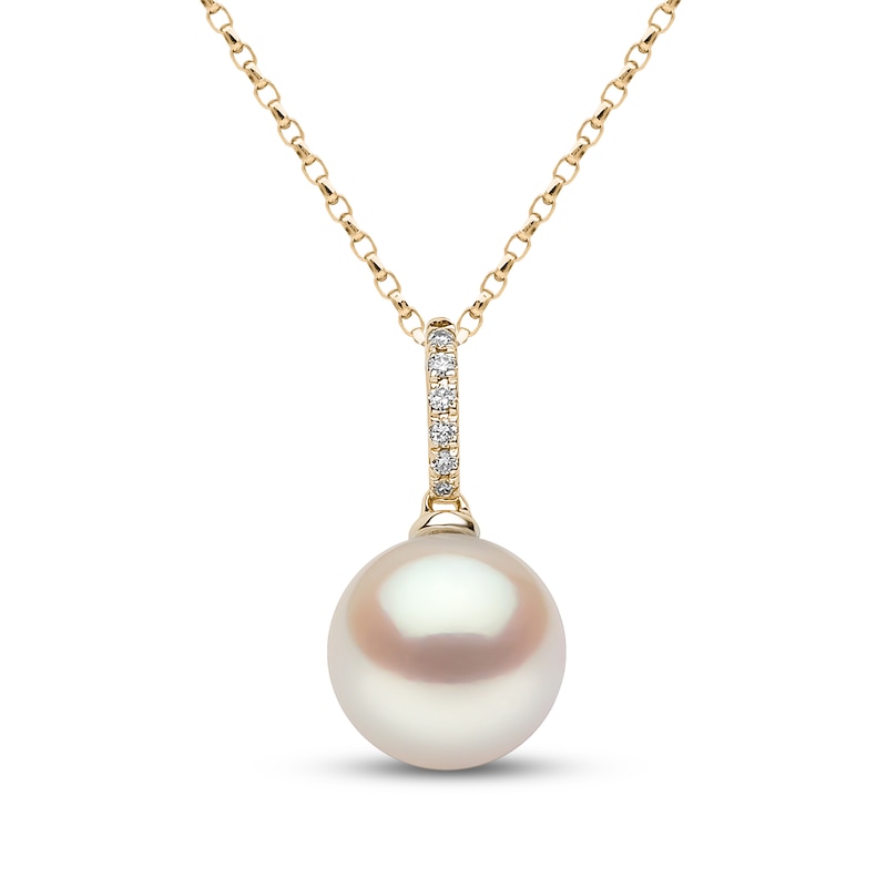 Main Image 1 of Yoko London Cultured Pearl & Diamond Accent Necklace 18K Yellow Gold 18"