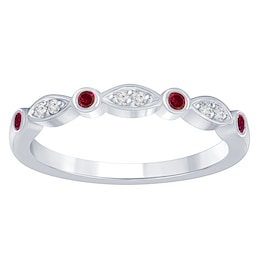 Family & Mother's Stackable Alternating Birthstone Band (2 Stones)