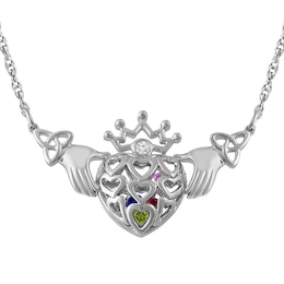 Birthstone Mother's Claddagh Necklace