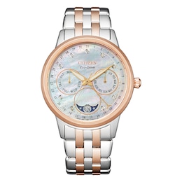 Citizen Calendrier Mother-of-Pearl Stainless Steel Women's Watch FD0006-56D