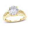 Thumbnail Image 1 of Diamond Solitaire Scroll Engagement Ring 3/4 ct tw Round 14K Yellow Gold (I2/I)