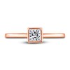 Thumbnail Image 3 of Diamond Solitaire Engagement Ring 1/2 ct tw Bezel-Set Princess 14K Rose Gold (I2/I)