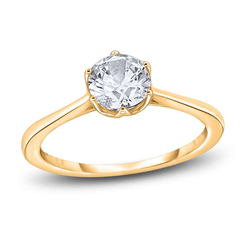 Main Image 1 of Diamond Cathedral Solitaire Engagement Ring 3/4 ct tw Round 14K Yellow Gold (I2/I)