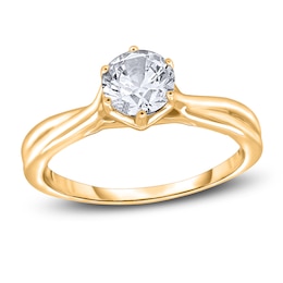 Diamond Solitaire Twist Engagement Ring 2 ct tw Round 14K Yellow Gold (I2/I)