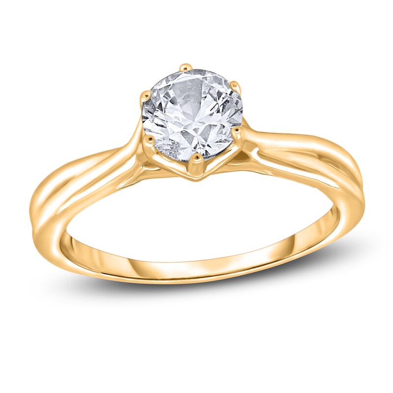 Main Image 1 of Diamond Solitaire Twist Engagement Ring 2 ct tw Round 14K Yellow Gold (I2/I)