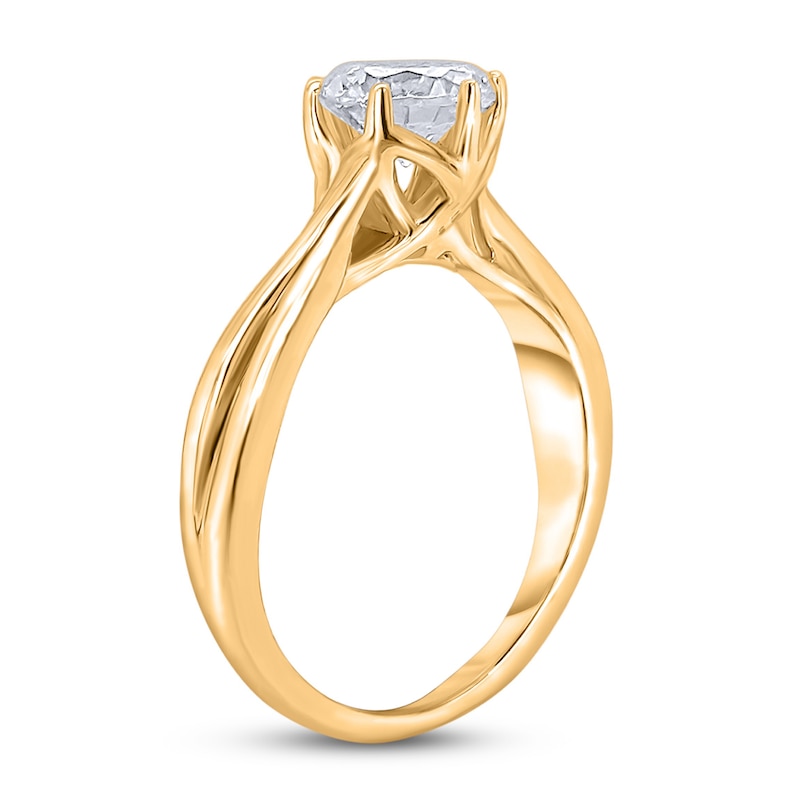 Main Image 2 of Diamond Solitaire Twist Engagement Ring 2 ct tw Round 14K Yellow Gold (I2/I)