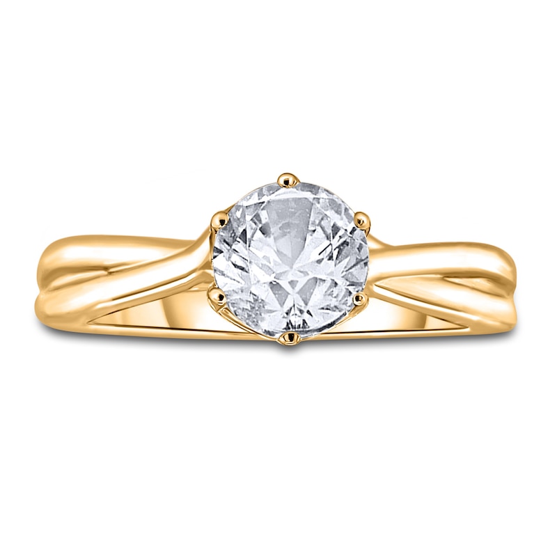 Main Image 3 of Diamond Solitaire Twist Engagement Ring 2 ct tw Round 14K Yellow Gold (I2/I)