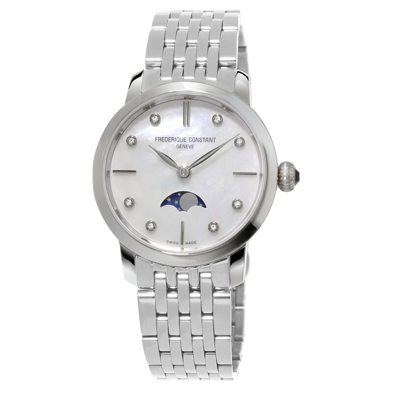 Main Image 1 of Frederique Constant Classics Slimline Moonphase Women's Quartz Watch FC-206MPWD1S6B