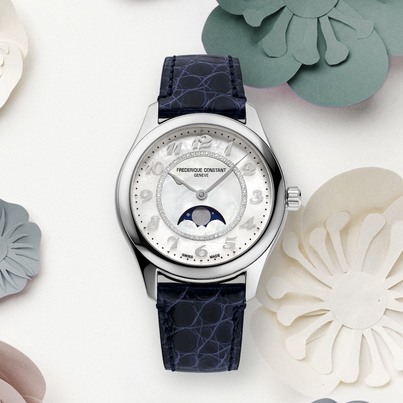 Main Image 4 of Frederique Constant Classics Slimline Moonphase Women's Automatic Watch FC-331MPWD3B6