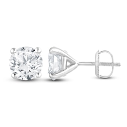 Round-Cut Lab-Grown Diamond Solitaire Stud Earrings 4 ct tw 14K White Gold (SI2/F)