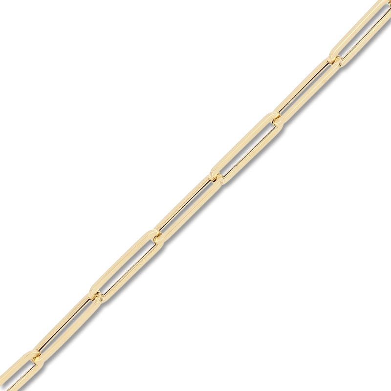 Main Image 2 of Italia D'Oro Elongated Paperclip Chain Necklace 6mm Hollow 14K Yellow Gold 20"