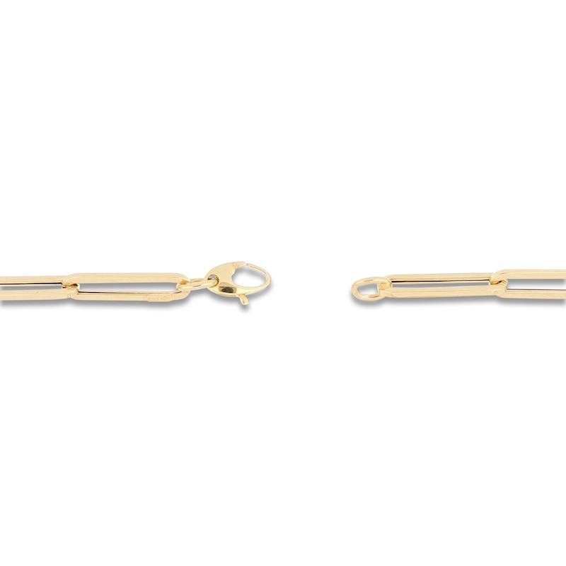 Main Image 3 of Italia D'Oro Elongated Paperclip Chain Necklace 6mm Hollow 14K Yellow Gold 20"