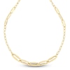 Thumbnail Image 1 of Italia D'Oro Stampato Paperclip Chain Necklace 7mm Hollow 14K Yellow Gold 18"