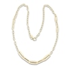 Thumbnail Image 2 of Italia D'Oro Stampato Paperclip Chain Necklace 7mm Hollow 14K Yellow Gold 18"