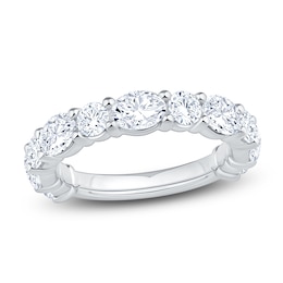 Oval & Round-Cut Lab-Grown Diamond Anniversary Ring 2-1/2 ct tw 14K White Gold