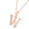 Thumbnail Image 2 of Diamond Initial W Necklace 1/20 ct tw 10K Rose Gold 18"
