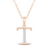 Thumbnail Image 1 of Diamond Initial T Necklace 1/20 ct tw 10K Rose Gold 18"