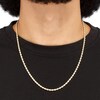 Thumbnail Image 3 of Silk Rope Chain Necklace 3mm Solid 14K Yellow Gold 22"