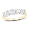 Thumbnail Image 1 of Certified Emerald-Cut Diamond Anniversary Ring 2 ct tw 18K Yellow Gold