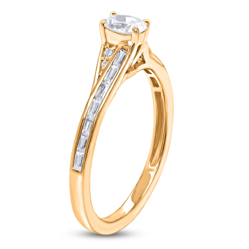 Main Image 2 of Brilliant Moments Oval-Cut Diamond Engagement Ring 1/2 ct tw 14K Yellow Gold