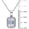 Thumbnail Image 3 of Rectangle-Cut Natural Aquamarine & Diamond Necklace 1/20 ct tw 10K White Gold 18"