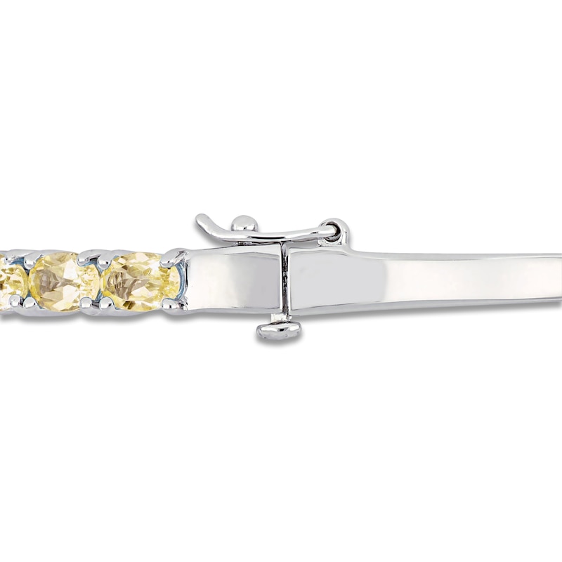 Main Image 2 of Oval-Cut Natural Citrine Bangle Bracelet Sterling Silver 7.5"