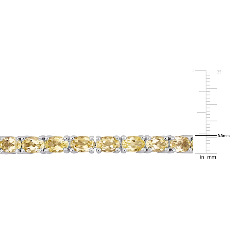 Main Image 3 of Oval-Cut Natural Citrine Bangle Bracelet Sterling Silver 7.5"