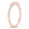 Thumbnail Image 2 of Certified Baguette & Round-Cut Diamond Open-Shank Wedding Band 1/3 ct tw 14K Rose Gold