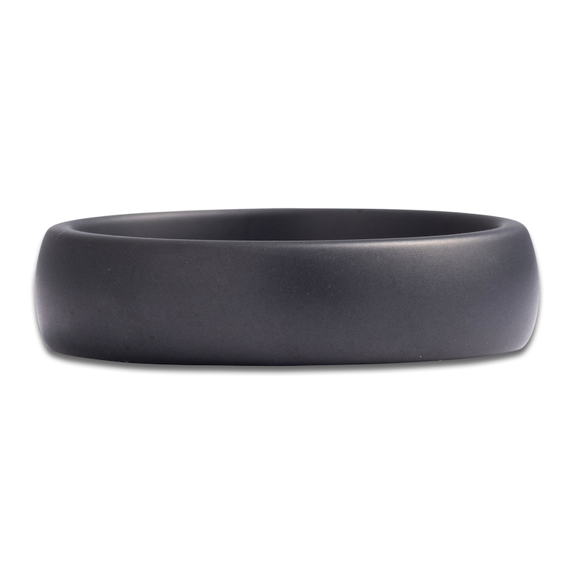 Main Image 3 of Men's Domed Matte Wedding Band Black Ceramic 6mm