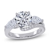 Thumbnail Image 1 of Round-Cut & Pear-Shaped Lab-Grown Diamond Three-Stone Bypass Engagement Ring 2-1/4 ct tw 14K White Gold