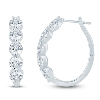 Jared Signature Lab-Grown Diamond U-Shaped Hoop Earrings 5 ct tw 14K White Gold