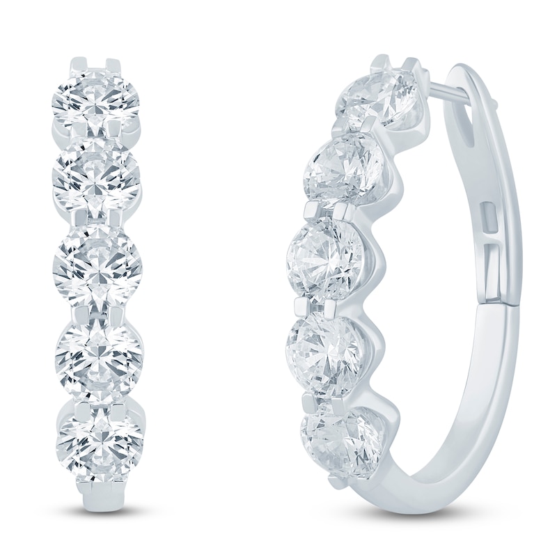 Main Image 2 of Jared Signature Collection Lab-Grown Diamond U-Shaped Hoop Earrings 5 ct tw 14K White Gold