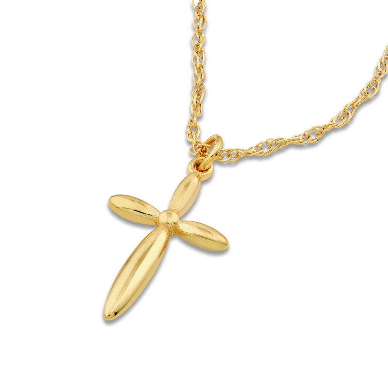 Main Image 3 of Tapered Cross Necklace 14K Yellow Gold 18"