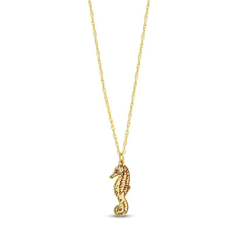 Main Image 2 of Seahorse Necklace 14K Yellow Gold 18"