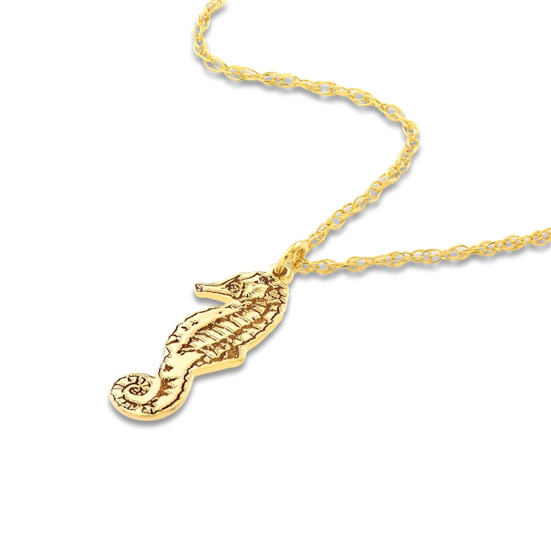 Main Image 3 of Seahorse Necklace 14K Yellow Gold 18"
