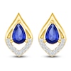 Thumbnail Image 3 of Pear-Shaped Blue Lab-Created Sapphire Earrings 1/10 ct tw 10K Yellow Gold