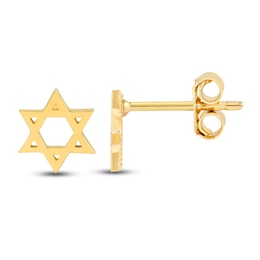 Star of David Stud Earrings 14K Yellow Gold
