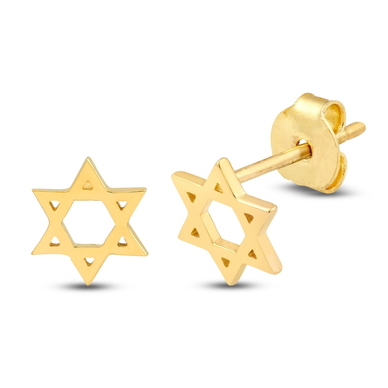 Main Image 2 of Star of David Stud Earrings 14K Yellow Gold