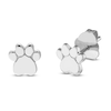 Thumbnail Image 2 of Paw Print Stud Earrings 14K White Gold