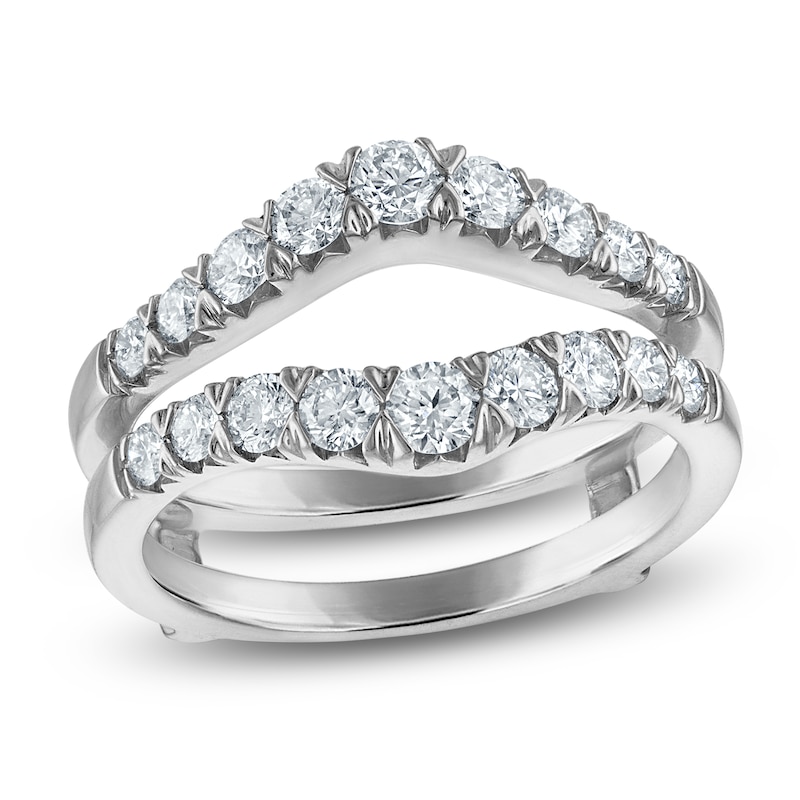 Main Image 1 of Certified Diamond Graduated Contour Enhancer Ring 1 ct tw 14K White Gold