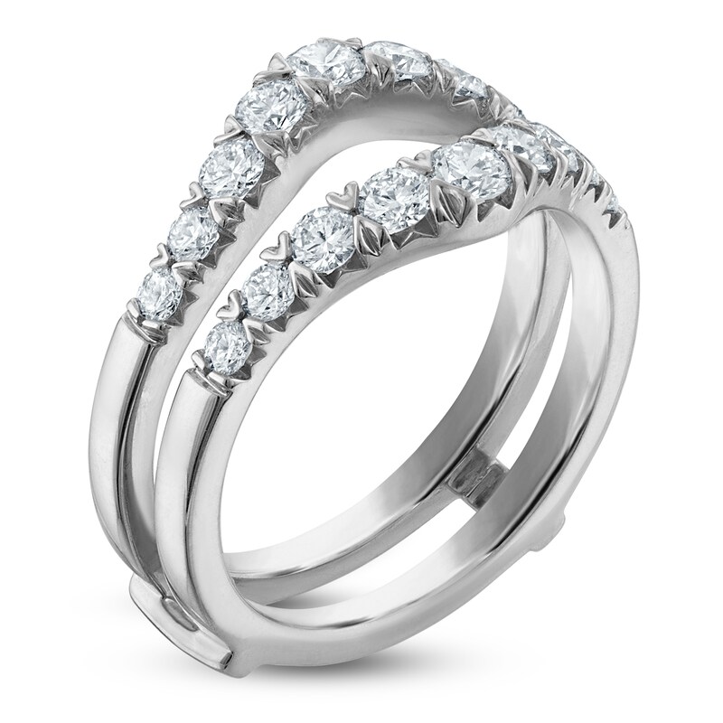 Main Image 2 of Certified Diamond Graduated Contour Enhancer Ring 1 ct tw 14K White Gold