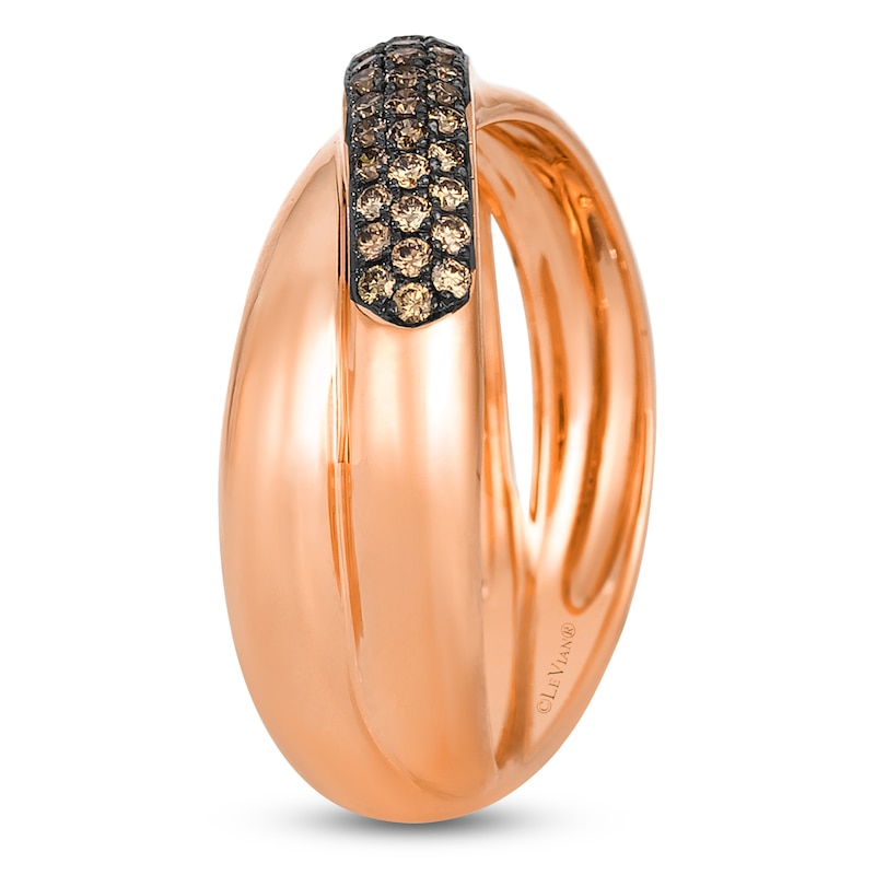Main Image 3 of Le Vian Chocolate Diamond Crossover Ring 3/8 ct tw 14K Strawberry Gold