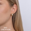 Thumbnail Image 3 of Shy Creation Baguette & Round-Cut Huggie Hoop Earrings 1/15 ct tw 14K Yellow Gold SC55028020RD