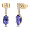 Thumbnail Image 2 of &nbsp;Marquise-Cut Natural Tanzanite & Diamond Drop Earrings 1/15 ct tw 14K Yellow Gold